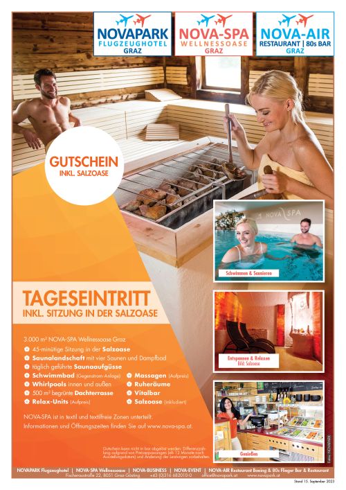 Tageseintritt NOVA-SPA & Salzoase